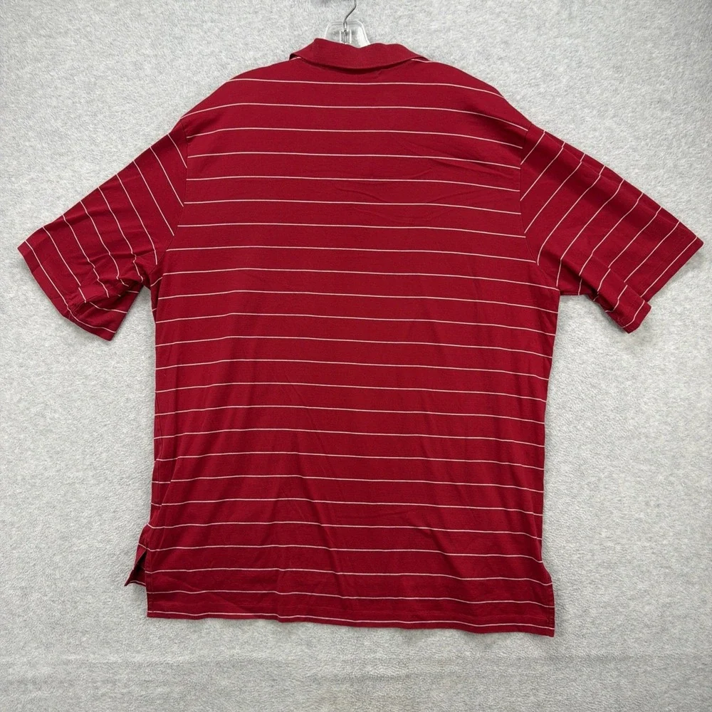 Vintage Polo Golf Ralph Lauren Shirt Mens XL Red White Striped Pima Cotton‎ Logo